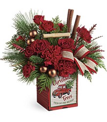 Merry Vintage Christmas Bouquet from Clermont Florist & Wine Shop, flower shop in Clermont